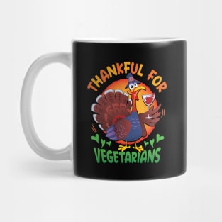 Thankful For Vegetarians - Happy Thanksgiving Mug